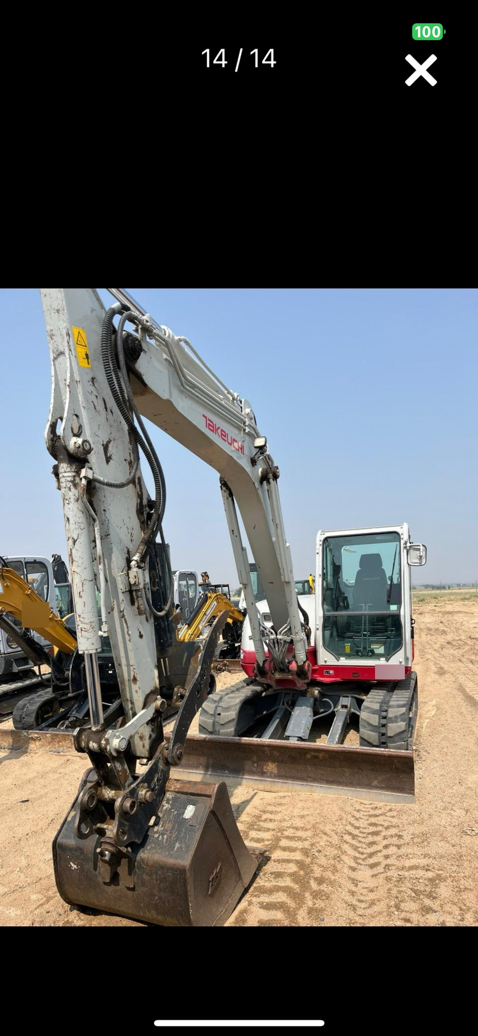 2019 Takeuchi TB290 Cab, AC, Rubber Tracks, Dozer Blade, Travel Alarm, Control Pattern Change Valve, Auxiliary Hydraulics w/18" Quick Coupler Bucket with teeth, 6.2 cu. ft. capacity/24" Quick Coupler Bucket with teeth, 8.6 cu. ft. capacity/36" Quick Coupler Bucket with teeth, 13.4 cu. ft. capacity, Quick Coupler, Hydraulic Thumb Installed