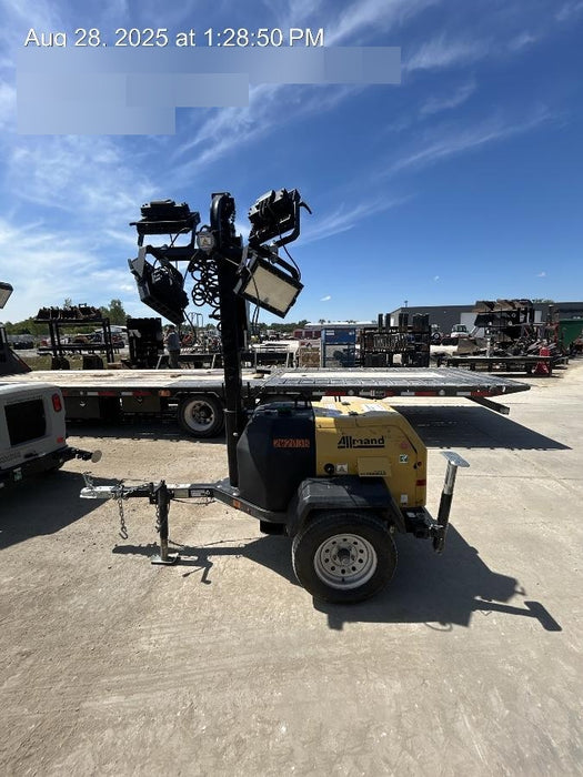 2022 Allmand NLV3GR (4) LED Light Fixture 350W, 23' Vertical Mast, 3kW Prime, Towable, Deep Sea L401, Leveling Jacks, Yanmar T4F 5.8hp