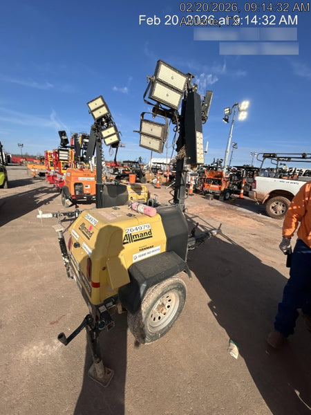 2022 Allmand NLV3GR (4) LED Light Fixture 350W, 23' Vertical Mast, 3kW Prime, Towable, ES Decals, T3