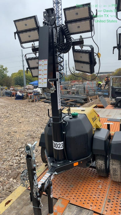 2022 Allmand NLV3GR (4) LED Light Fixture 350W, 23' Vertical Mast, 3kW Prime, Towable, ES Decals, T3