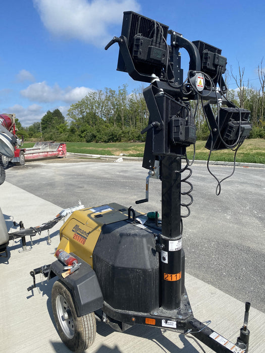 2022 Allmand NLV3GR (4) LED Light Fixture 350W, 23' Vertical Mast, 3kW Prime, Towable, Deep Sea L401, Leveling Jacks, Yanmar T4F 5.8hp