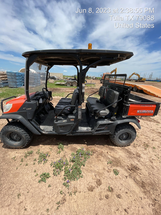 Kubota RTV-X1140W-H 4wd Utility Cart, LED Strobe, Windshield Tempered Glass, Pastic Canopy, Wire Harness Kit, Backup Alarm