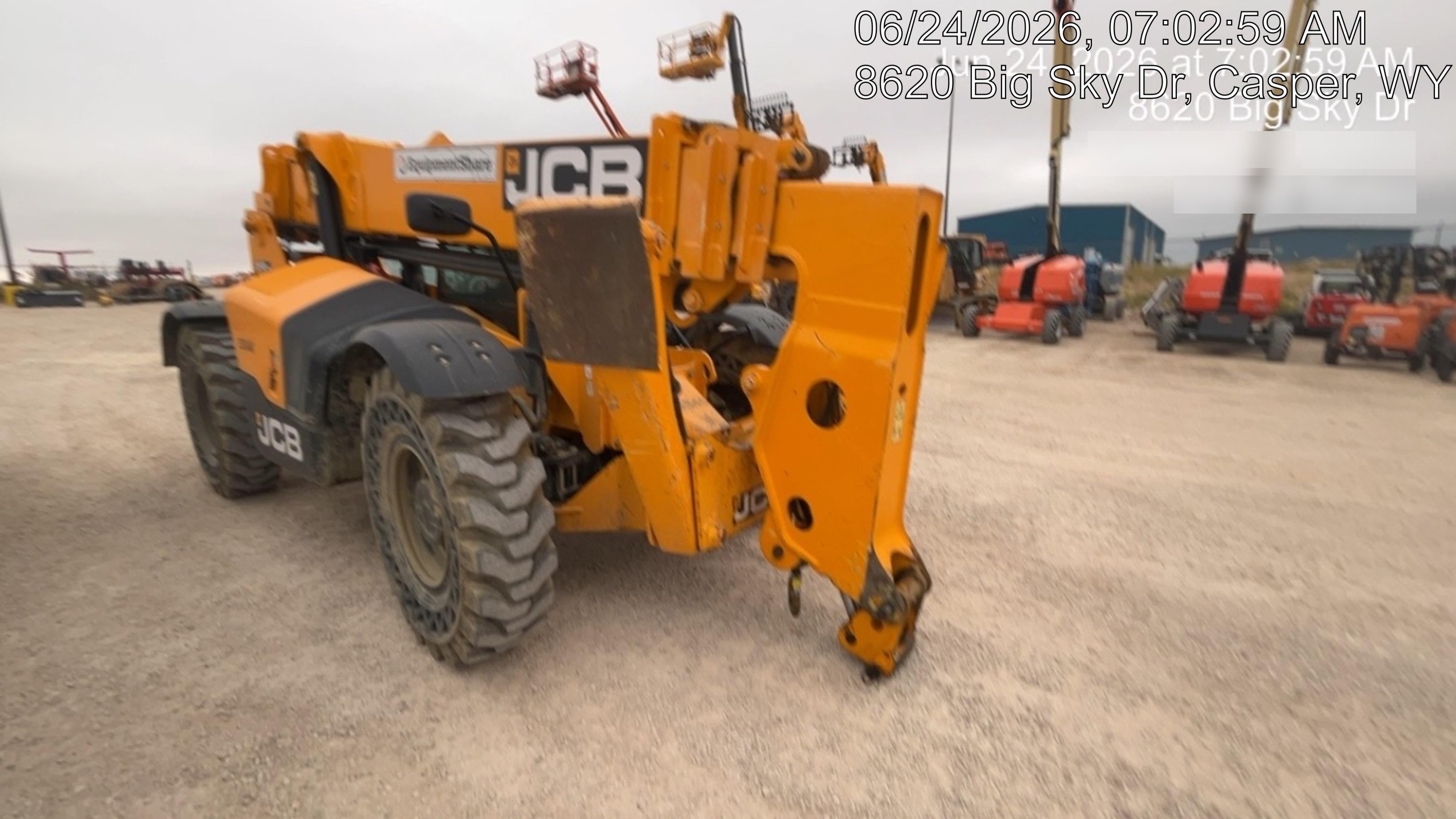 2019 JCB 512-56 Cab/Heat/Air, 109 HP, Solid Tires, STD Worklight, Beacon, Aux Hydraulics, Lifting Eye, Back up Alarm w/66" Carriage/60" Forks