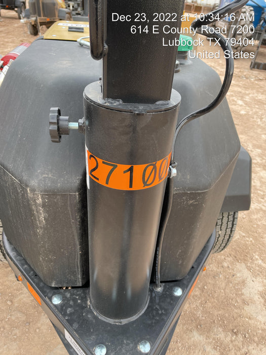 2022 Allmand NLV3GR (4) LED Light Fixture 350W, 23' Vertical Mast, 3kW Prime, Towable, ES Decals, T3