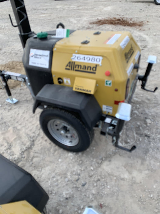 2022 Allmand NLV3GR (4) LED Light Fixture 350W, 23' Vertical Mast, 3kW Prime, Towable, ES Decals, T3