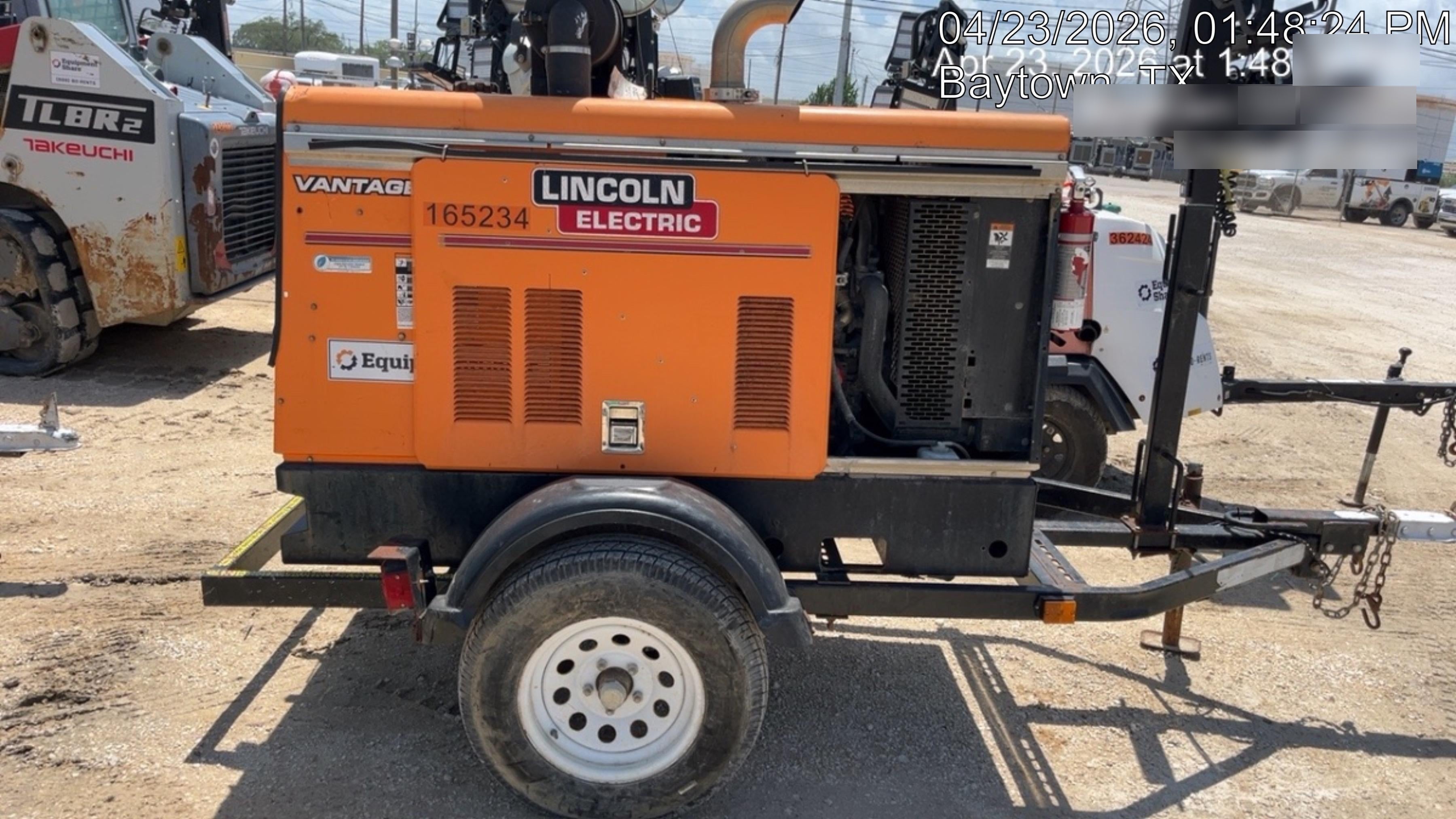 2021 Lincoln Electric Vantage 549X Ready Pak 3, ORANGE (includes trailer, cable rack, fender light kit)