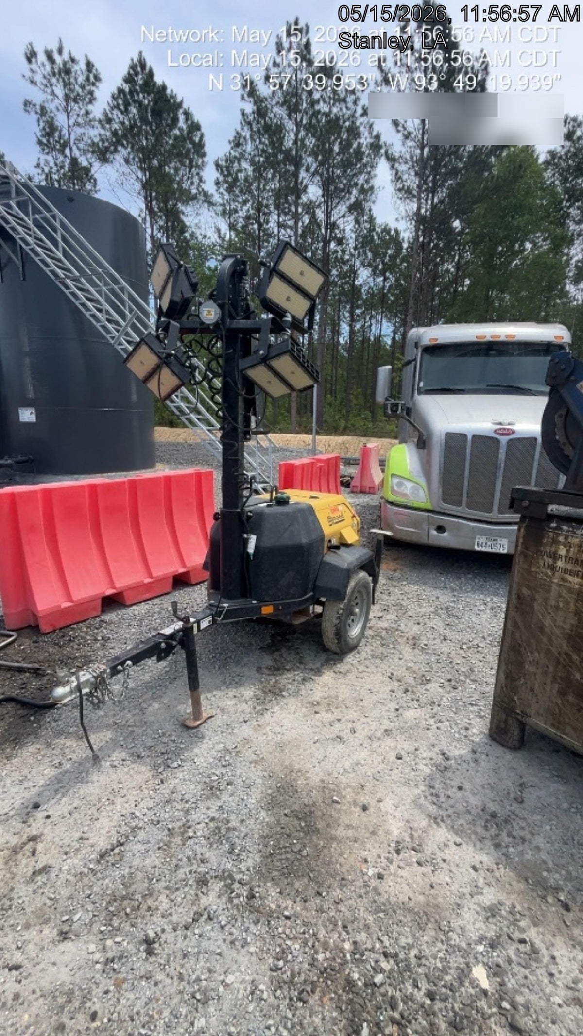2022 Allmand NLV3GR (4) LED Light Fixture 350W, 23' Vertical Mast, 3kW Prime, Towable, Deep Sea L401, Leveling Jacks, Yanmar T4F 5.8hp