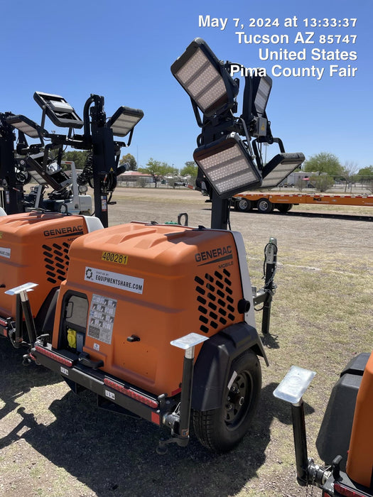 2024 Generac MLT2 Diesel, Flex Switch 120V Input, Powerzone Controller, 
(4) 320W LED Lights, 4kW Generator, 39.9 Gal Fuel Tank, 2" Ball, T3