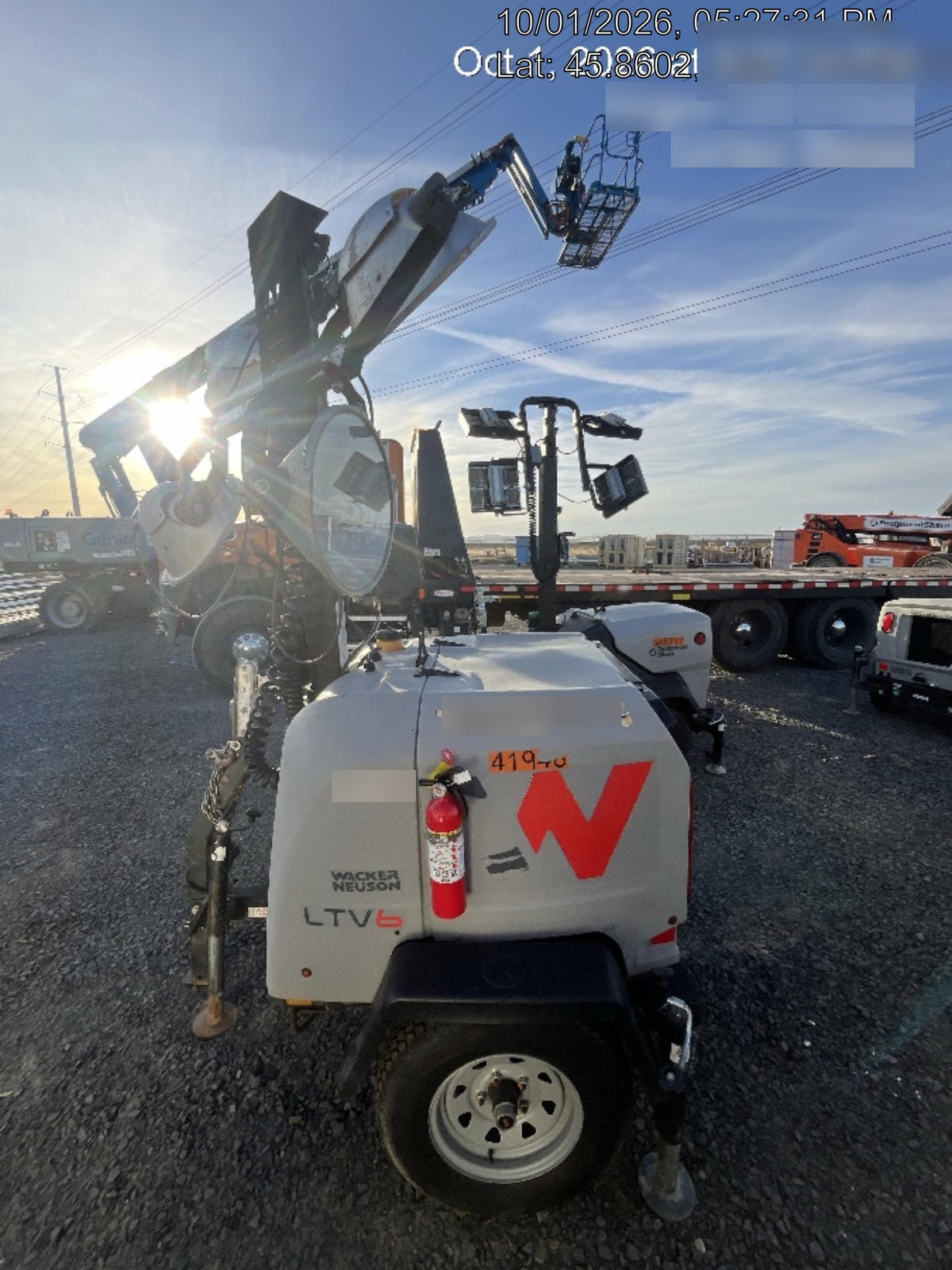 Wacker Neuson LTV6K-MH Power mast, 1100W MH, Fuel Sensors, Wiring Harness