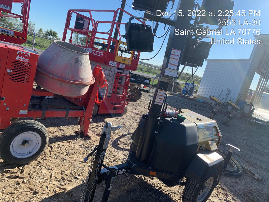 2022 Allmand NLV3GR (4) LED Light Fixture 350W, 23' Vertical Mast, 3kW Prime, Towable, Deep Sea L401, Leveling Jacks, Yanmar T4F 5.8hp