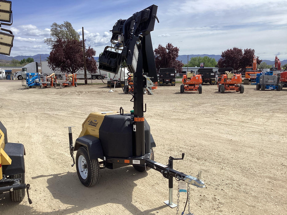 2021 Allmand NLV3GR (4) LED Light Fixture 350W, 23' Vertical Mast, 3kW Prime, Towable, Deep Sea L401, Leveling Jacks, Yanmar T4F 5.8hp