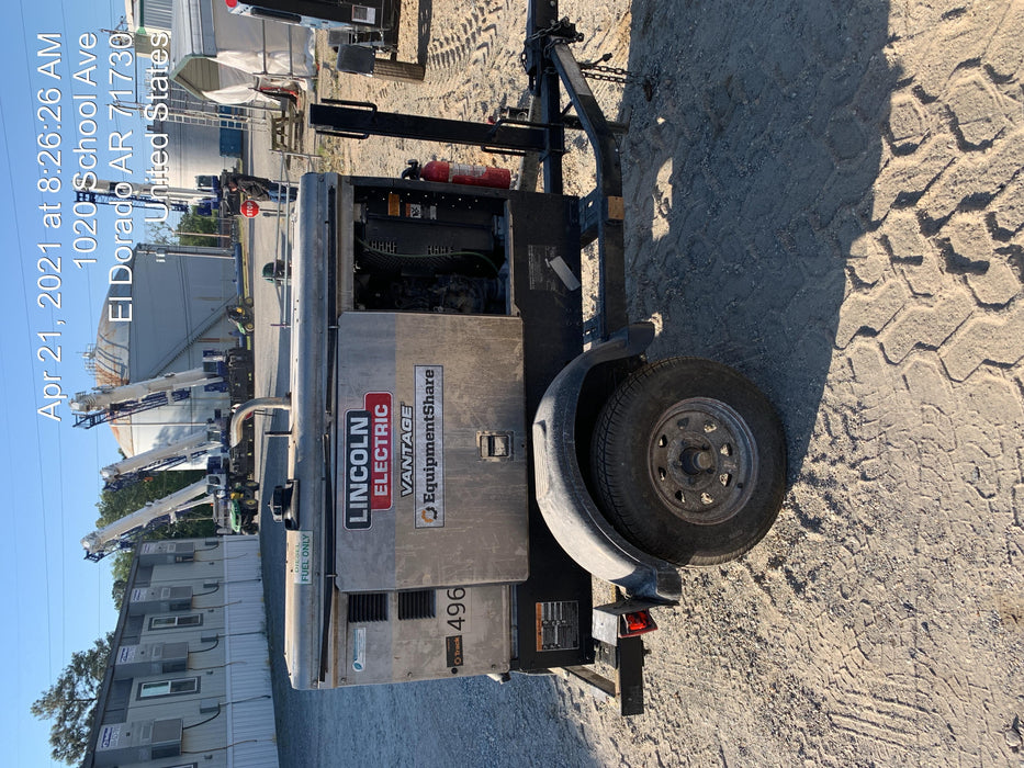 2019 Lincoln Electric Vantage 322 Ready-Pak 3, Two Wheel Trailer, Fender and Light Kit, Cable Rack