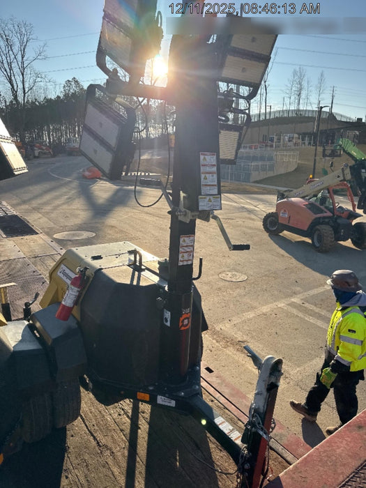 2022 Allmand NLV3GR (4) LED Light Fixture 350W, 23' Vertical Mast, 3kW Prime, Towable, Deep Sea L401, Leveling Jacks, Yanmar T4F 5.8hp