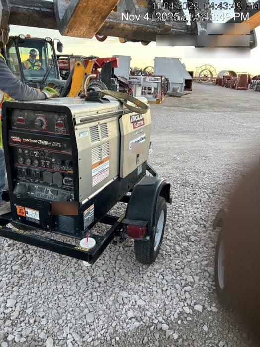 2019 Lincoln Electric Vantage 322 Welder Ready-Pak 3, Two wheel trailer, Fender and Light kit, Cable Rack