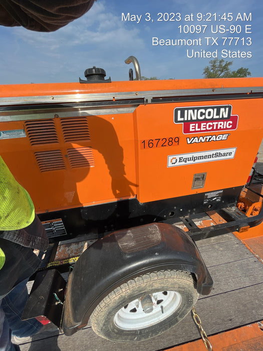 2021 Lincoln Electric Vantage 322 Vantage 322 Ready Pak 3 w/ Decals, ORANGE (includes trailer, cable rack, fender light kit) NO Telematics