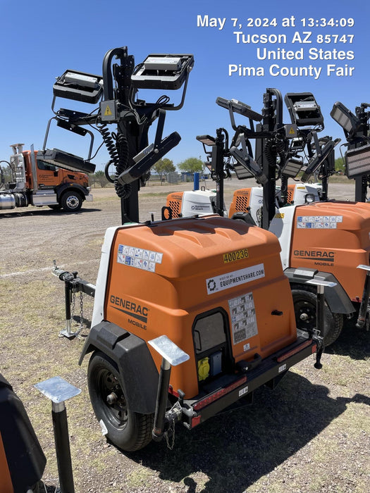 2024 Generac MLT2 Diesel, Flex Switch 120V Input, Powerzone Controller, 
(4) 320W LED Lights, 4kW Generator, 39.9 Gal Fuel Tank, 2" Ball, T3