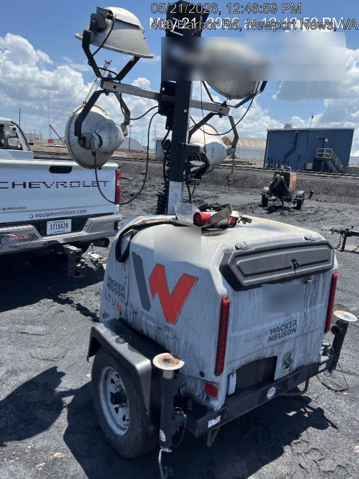2018 Wacker Neuson LTV6L-MH Wacker Neuson LTV6L Mobile Light Tower w/Fuel Level Sensor Installed
