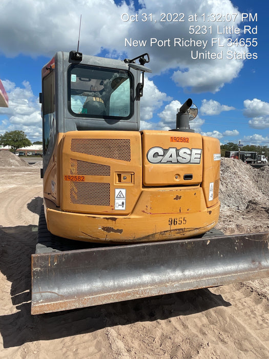 2015 Case CX80C CLOSED CAB, A/C, RUBBER TRACKS PADS, 7'-2" ARM