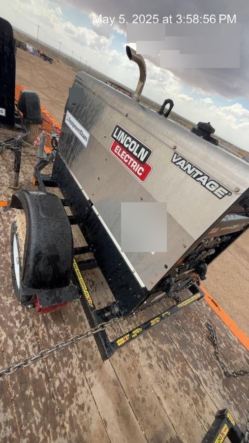 2019 Lincoln Electric Vantage 322 Ready-Pak 3, Two Wheel Trailer, Fender and Light Kit, Cable Rack