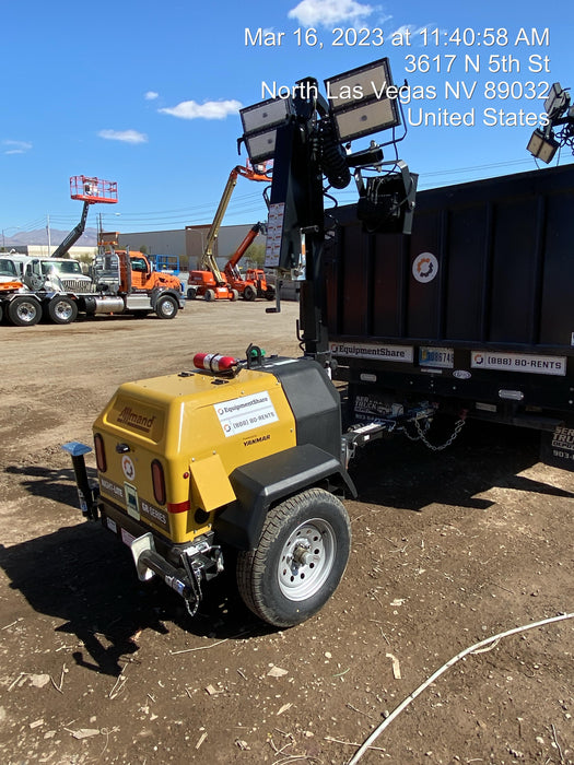 2022 Allmand NLV3GR (4) LED Light Fixture 350W, 23' Vertical Mast, 3kW Prime, Towable, ES Decals, T3