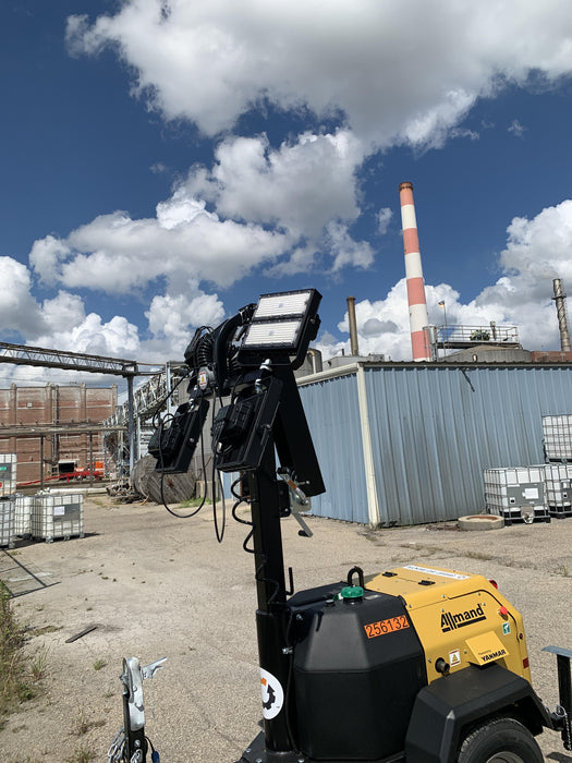 2022 Allmand NLV3GR (4) LED Light Fixture 350W, 23' Vertical Mast, 3kW Prime, Towable, ES Decals, T3