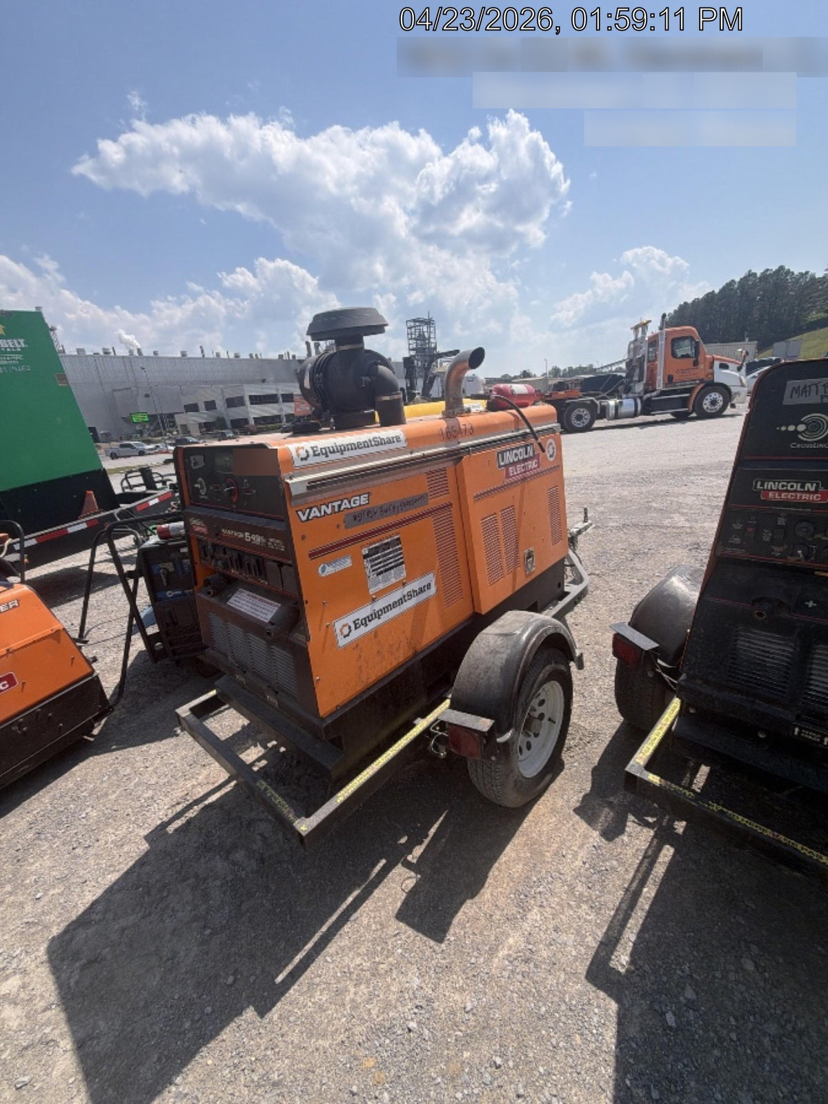 2021 Lincoln Electric Vantage 549X Ready Pak 3, ORANGE (includes trailer, cable rack, fender light kit)