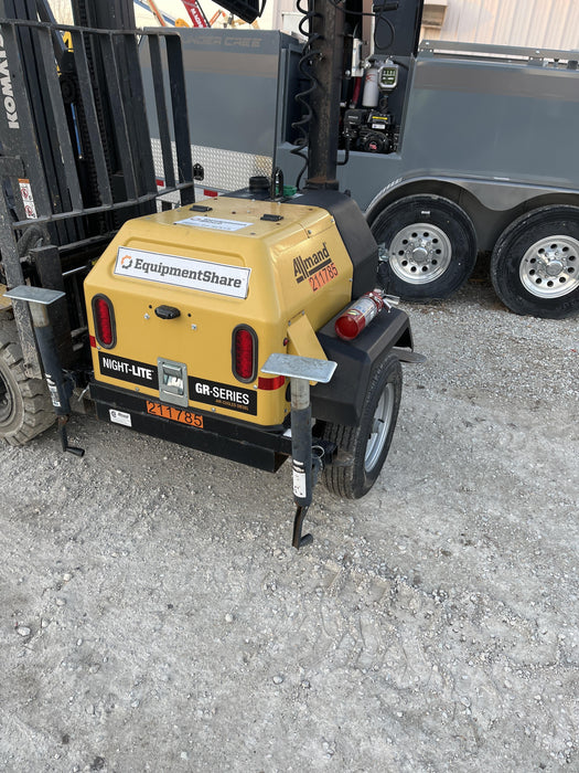 2022 Allmand NLV3GR (4) LED Light Fixture 350W, 23' Vertical Mast, 3kW Prime, Towable, Deep Sea L401, Leveling Jacks, Yanmar T4F 5.8hp