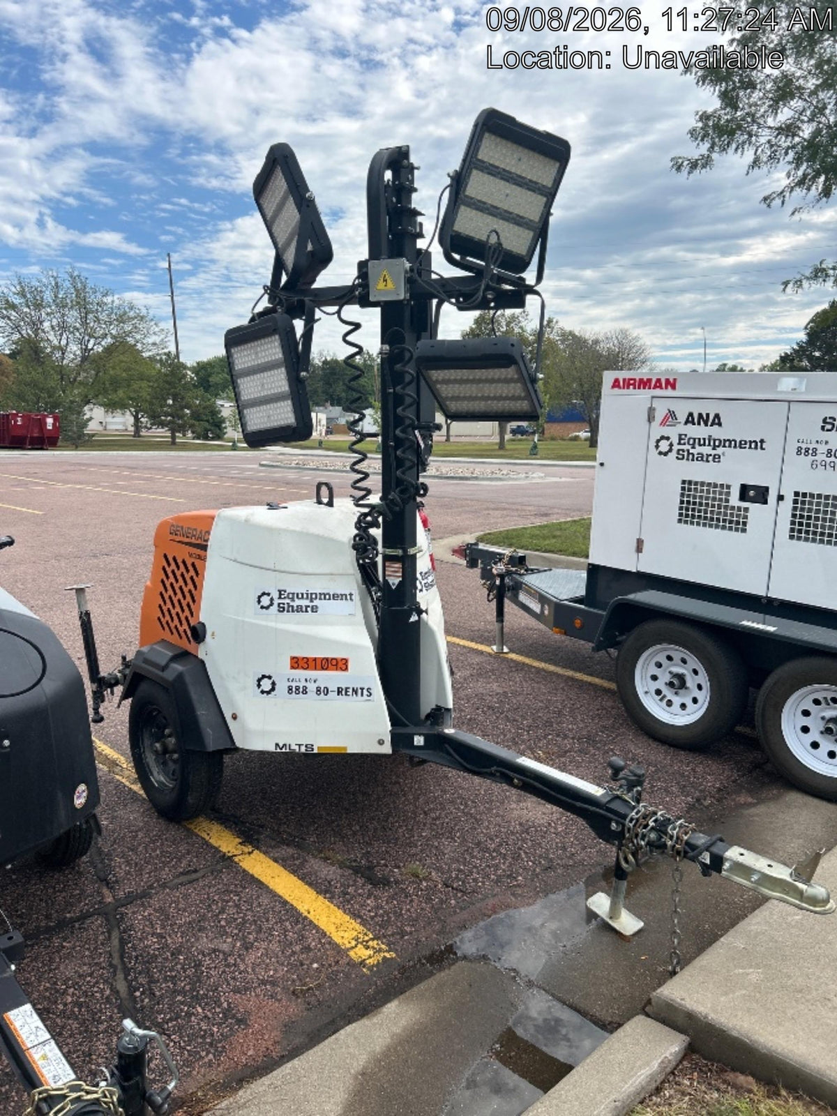 2023 Generac MLT2 Diesel, Flex Switch 120V Input, Powerzone Controller, (4) 320W LED Lights, 4kW Generator, 39.9 Gal Fuel Tank, 2" Ball, T3