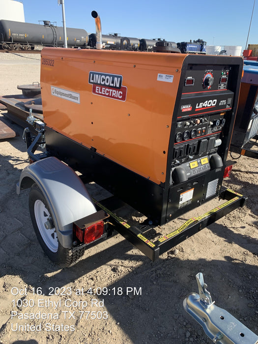 2022 Lincoln Electric LE400 Kubota V1505, Trlr, Cable Rack, Light Kit, ES Decals, T3