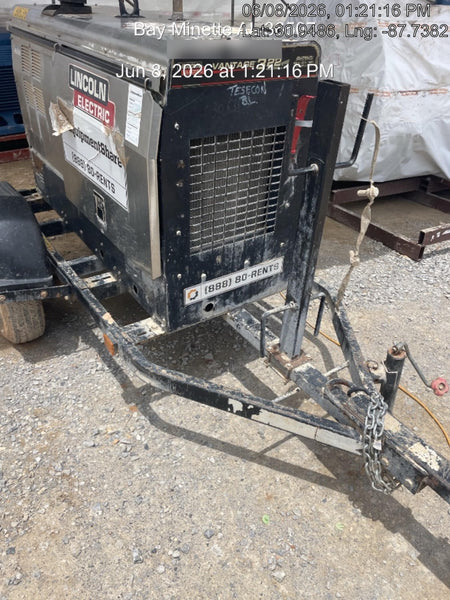 2019 Lincoln Electric Vantage 322 Welder Ready-Pak 3, Two wheel trailer, Fender and Light kit, Cable Rack