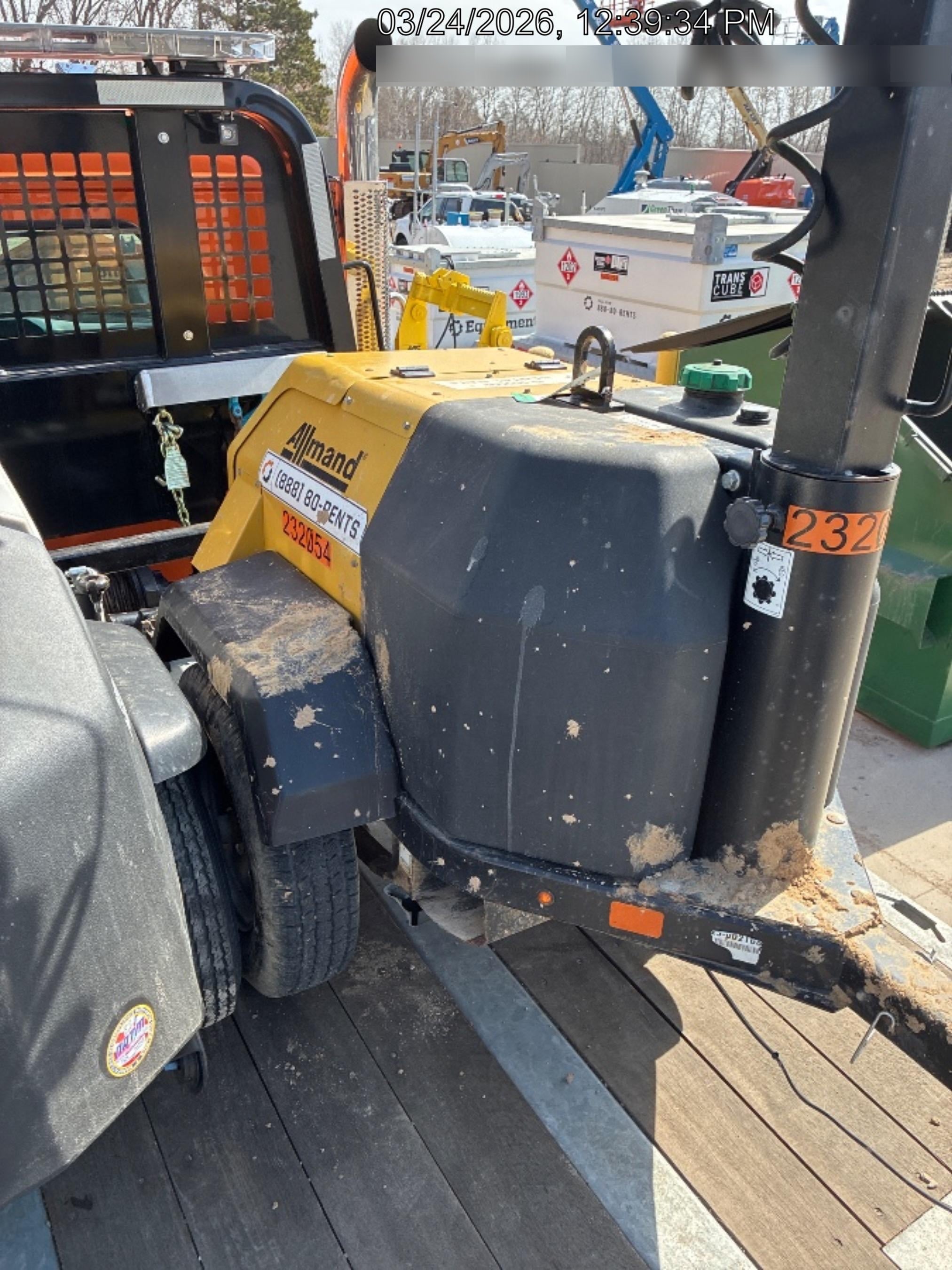2022 Allmand NLV3GR (4) LED Light Fixture 350W, 23' Vertical Mast, 3kW Prime, Towable, Deep Sea L401, Leveling Jacks, Yanmar T4F 5.8hp