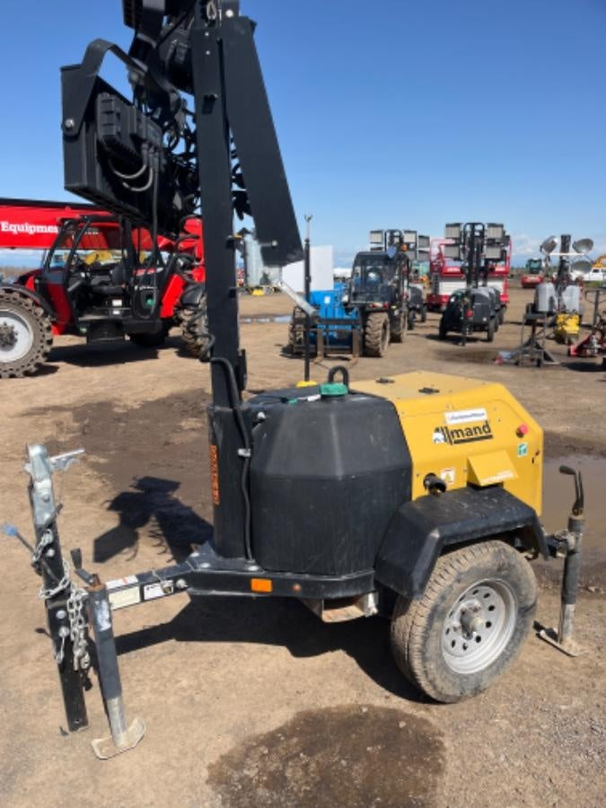2022 Allmand NLV3GR (4) LED Light Fixture 350W, 23' Vertical Mast, 3kW Prime, Towable, Deep Sea L401, Leveling Jacks, Yanmar T4F 5.8hp