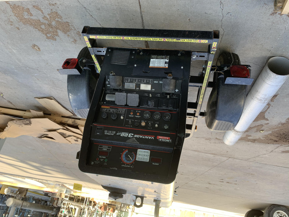 2019 Lincoln Electric Vantage 322 Welder Ready-Pak 3, Two wheel trailer, Fender and Light kit, Cable Rack