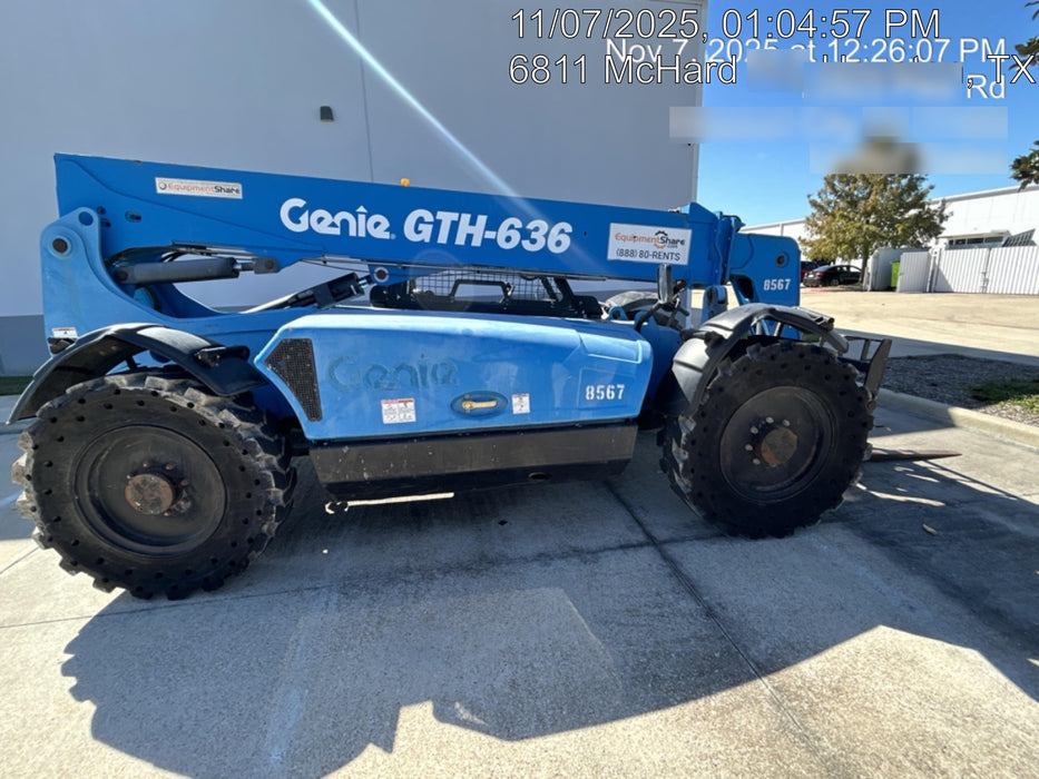 2018 Genie GTH-636 Genie GTH-636 w/Open ROPS, Solid Tires, Work Light/Beacon, 48" Carriage and Forks