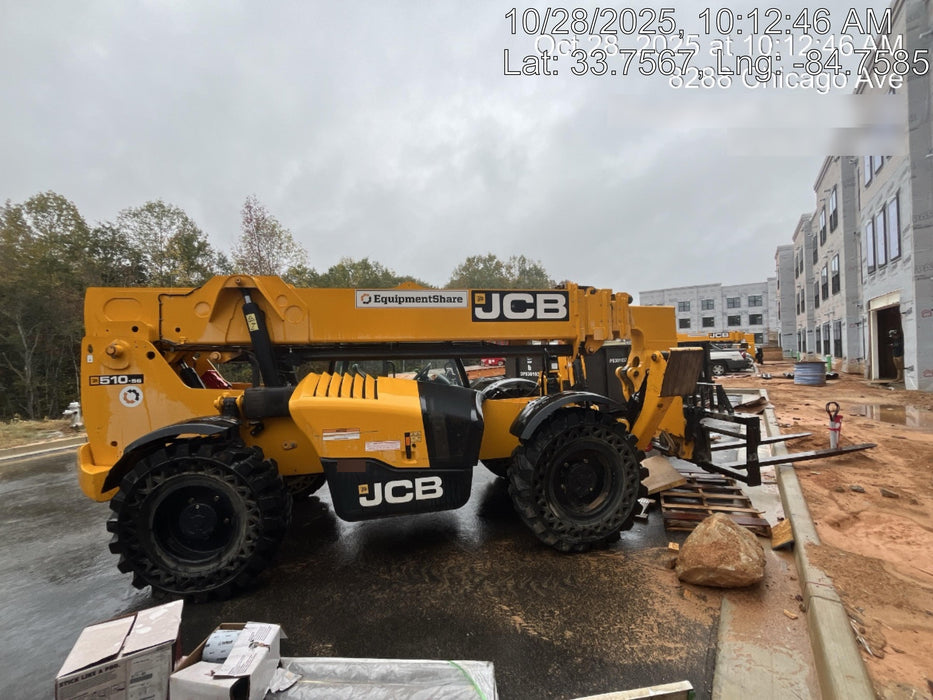 2019 JCB 510-56 Canopy, 74 HP, Solid Tires, STD Worklight, Beacon, Aux Hydraulics, Lifting Eye, Back up Alarm w/66" Carriage/60" Forks