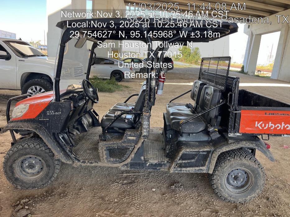 2021 Kubota RTV-X1140W-H Plastic Canopy, Windshield Acrylic Clear, LED Strobe Light, Wire Harness Kit, Back up Alarm