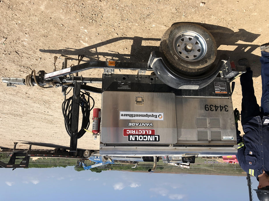 2019 Lincoln Electric Vantage 322 Welder Ready-Pak 3, Two wheel trailer, Fender and Light kit, Cable Rack