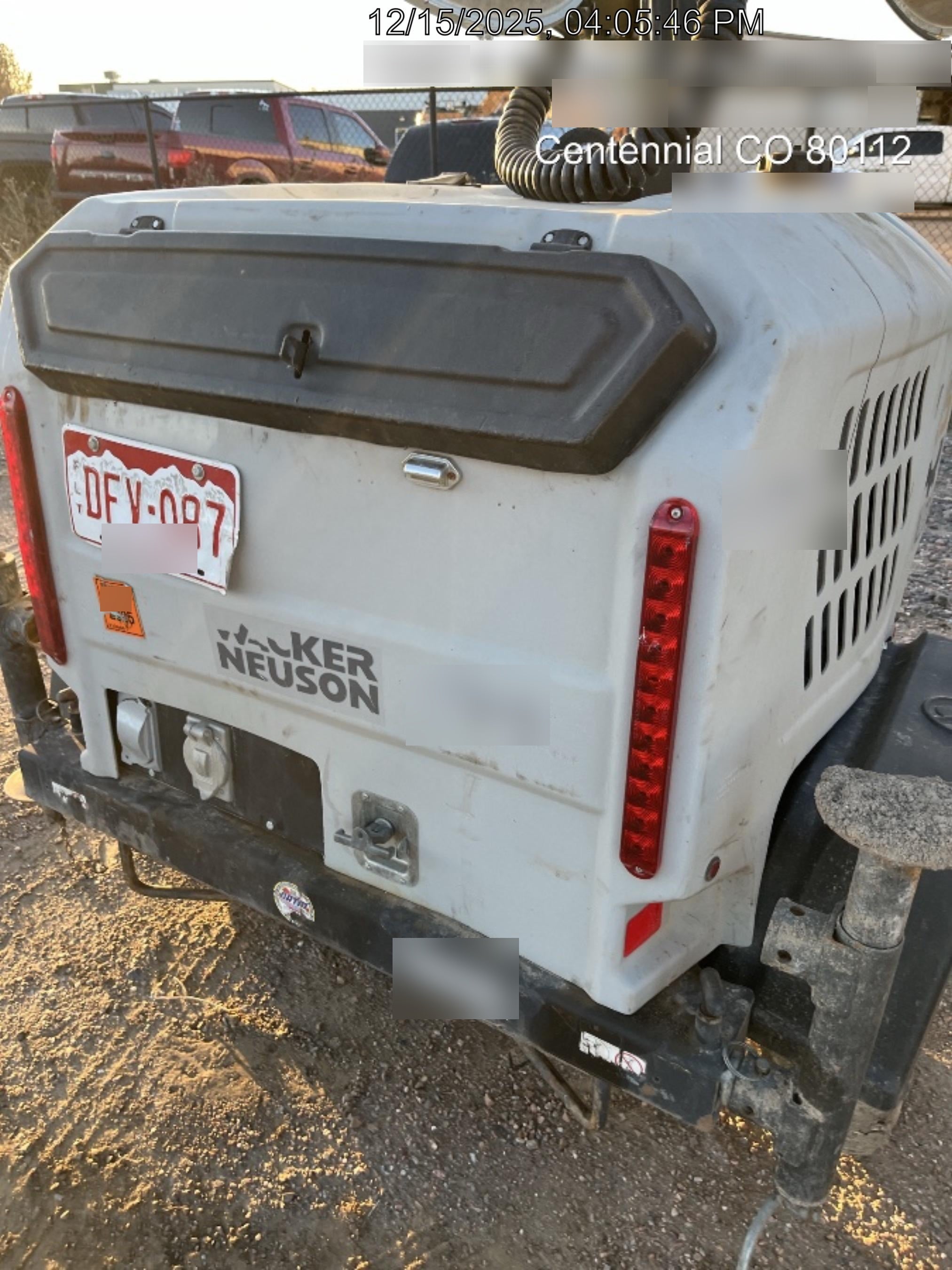 Wacker Neuson LTV6K-MH Wacker Neuson LTV6K Mobile Light Tower w/Fuel Level Sensor Installed