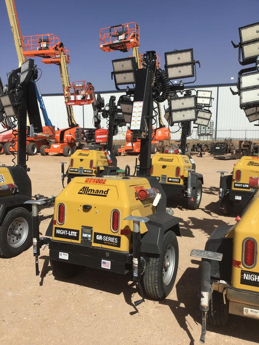 2022 Allmand NLV3GR (4) LED Light Fixture 350W, 23' Vertical Mast, 3kW Prime, Towable, ES Decals, T3