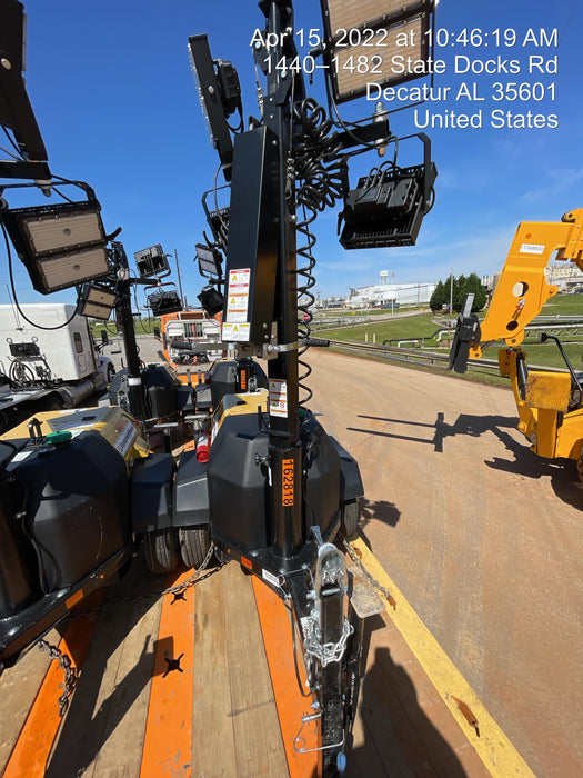 2021 Allmand NLV3GR (4) LED Light Fixture 350W, 23' Vertical Mast, 3kW Prime, Towable, Deep Sea L401, Leveling Jacks, Yanmar T4F 5.8hp