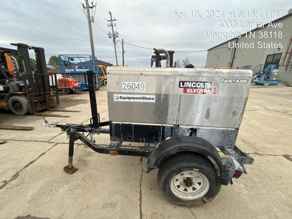 2019 Lincoln Electric Vantage 322 Lincoln Vantage 322 Welder w/Trailer, Light Kit, Cable Rack
