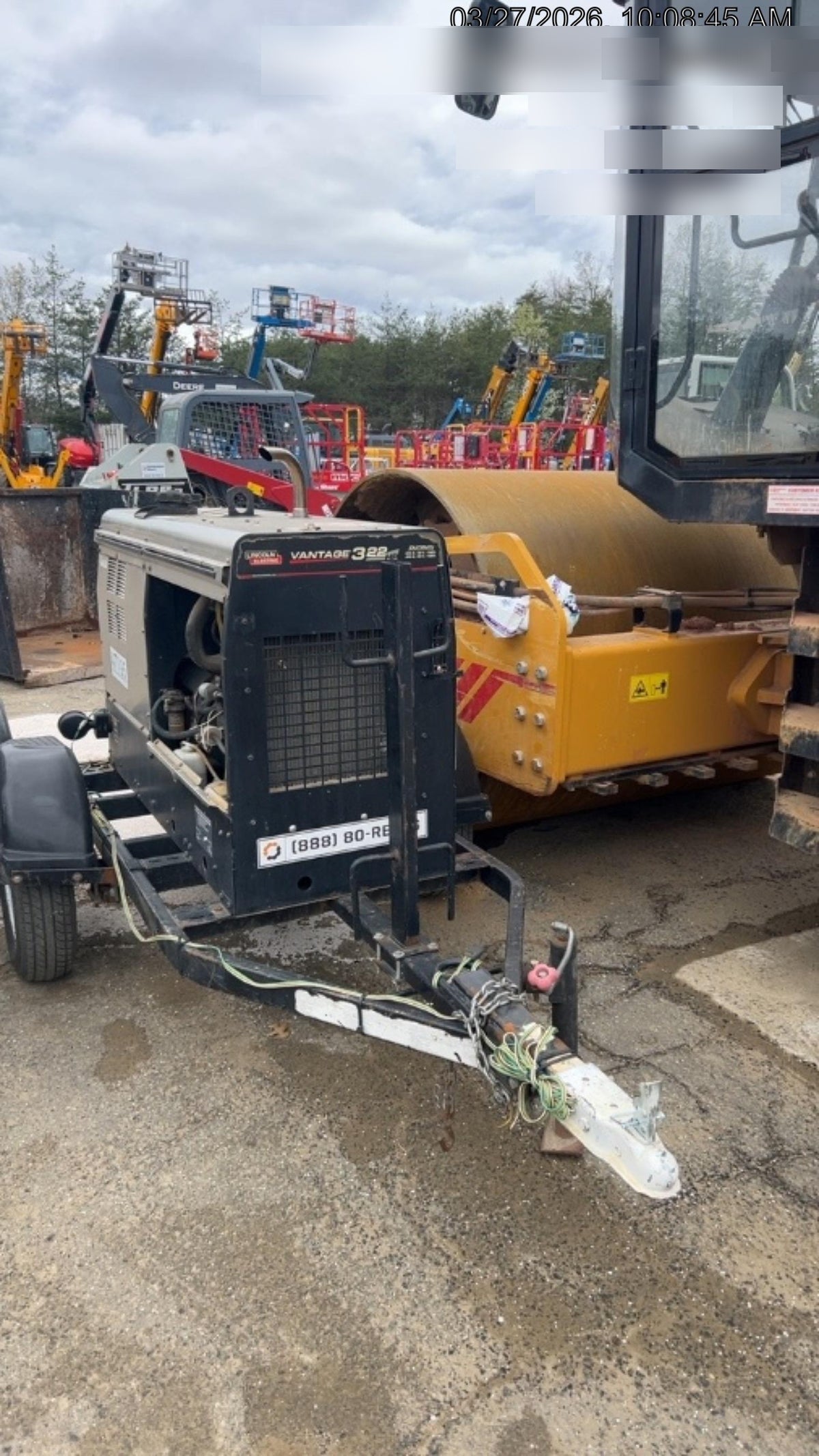 2019 Lincoln Electric Vantage 322 Ready-Pak 3, Two Wheel Trailer, Fender and Light Kit, Cable Rack