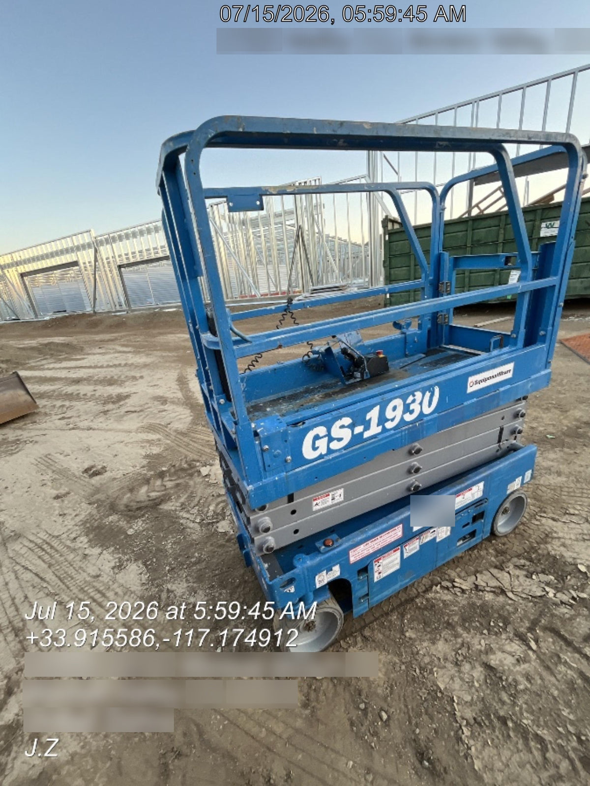 2019 Genie GS-1930 Half Height Swing Gate, 800W Inverter