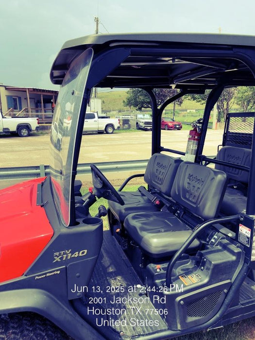 2022 Kubota RTV-X1140W-H Plastic Canopy, Windshield Acrylic Clear, LED Strobe Light, Wire Harness Kit, Back up Alarm