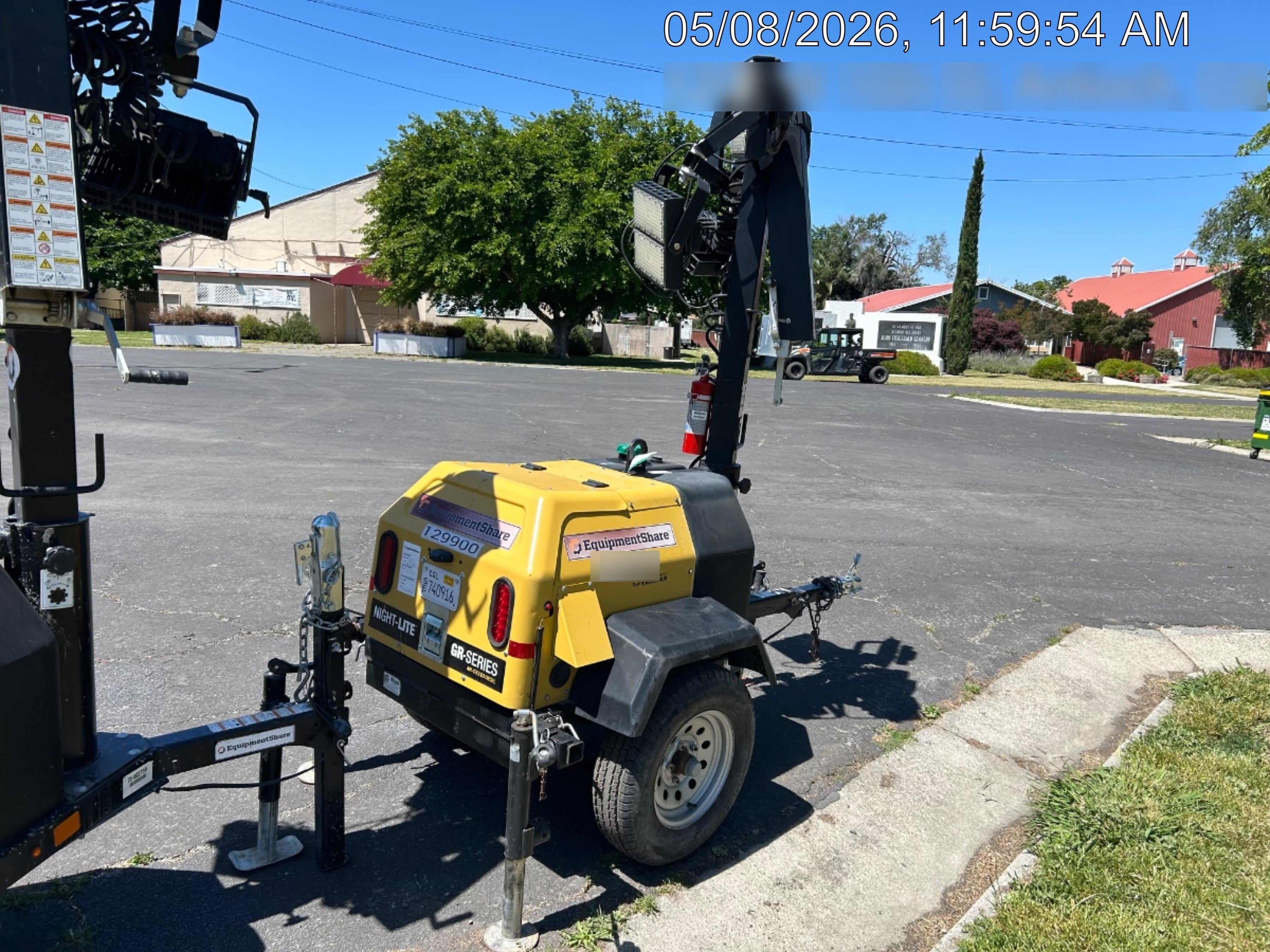 2021 Allmand NLV3GR (4) LED Light Fixture 350W, 23' Vertical Mast, 3kW Prime, Towable, Deep Sea L401, Leveling Jacks, Yanmar T4F 5.8hp