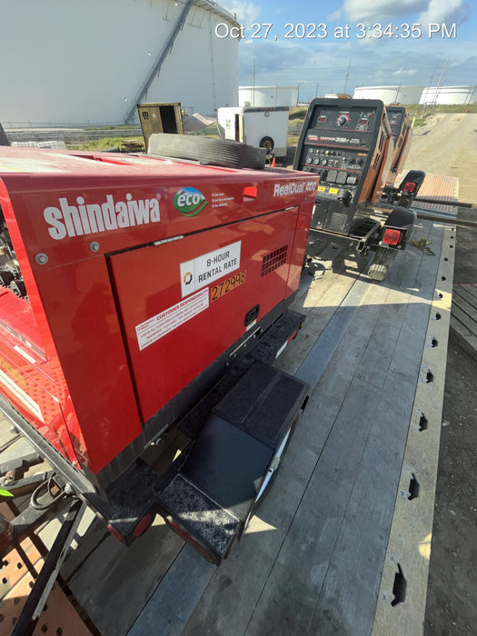 2022 Shindaiwa DGW400MDL Kubota D902 Engine, 23 HP, Dual Op Welder, Wire, Arc, Droop Stick, Tig, and CC Stick Functionality, Simulphase, 3 Phase and 1 Phase Gen Output, Single Axle NB Trlr, Slr Trckl Chrg 12V 12W, Fire Ext