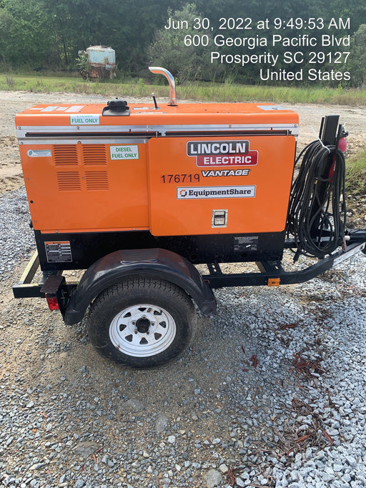 2021 Lincoln Electric Vantage 322 Vantage 322 Ready Pak 3 w/ Decals, ORANGE (includes trailer, cable rack, fender light kit) NO Telematics