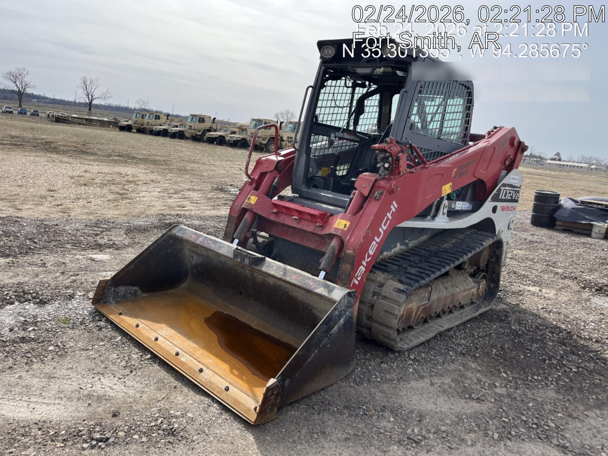 2019 Takeuchi TL12V2C Cab/Heat/Air w/Auxiliary Hydraulics, 2 Speed, Hydraulic QC 80" Tooth Bucket, 48" Pallet Forks