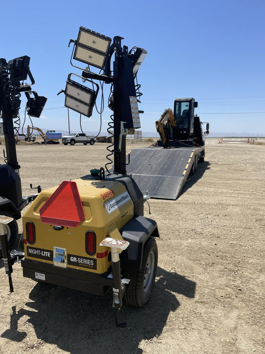 2022 Allmand NLV3GR (4) LED Light Fixture 350W, 23' Vertical Mast, 3kW Prime, Towable, ES Decals, T3