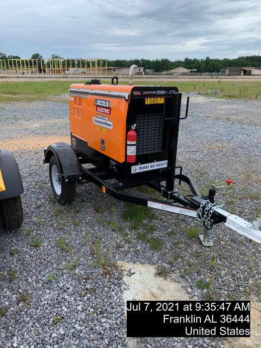 2021 Lincoln Electric Vantage 322 Vantage 322 Ready Pak 3 w/ Telematics & Decals, ORANGE (includes trailer, cable rack, fender light kit)